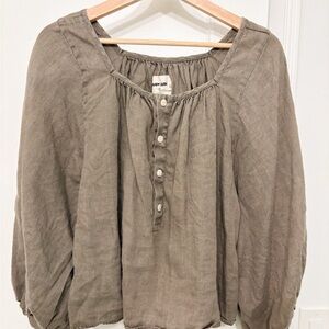 Rudy Jude Debbie Linen Blouse, Beach Clay, Size XS